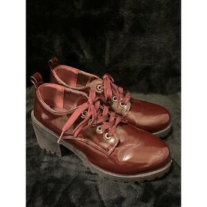 Dirty Laundry ILITA006 Platform Lace-up Shoes - Burgundy Women Size: US7.5/EU 38